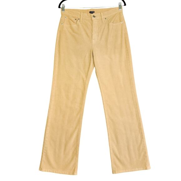 J Crew Womens High Rise Slim Demi Boot Pant in Corduroy Size 28 Tan Ankle Crop - Picture 1 of 13